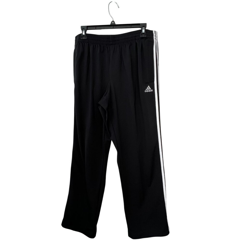 Adidas Men VC Post Game Track Pants Black White 3 Stripes Straight Leg Jogger M